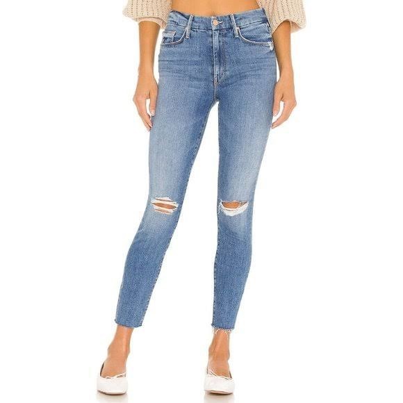 MOTHER Denim - MOTHER The Looker Ankle Fray Distressed Knee Sz 27
